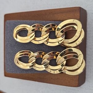 Monet Gold Tone Graduated Size Links Earrings